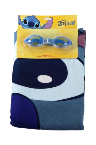 Strandlaken en Zwembril Stitch Lilo en Stitch Disney - Blauw en Zwart