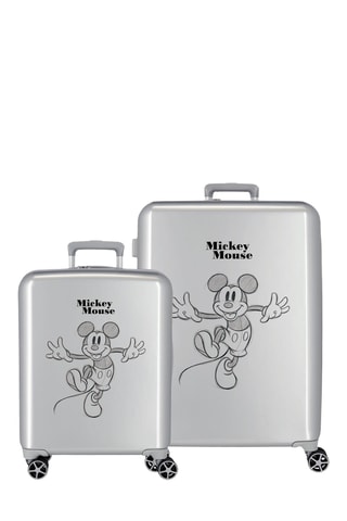 Handbagage en Grote Trolley Mickey Disney - Zilverkleurig - 55/70 cm