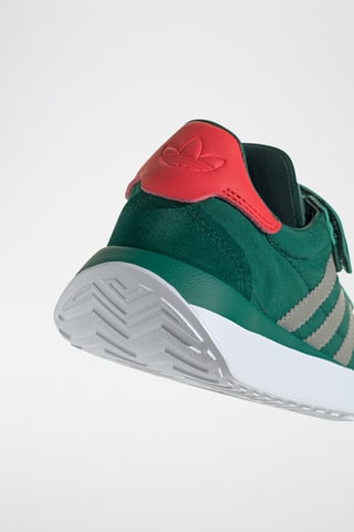 Baskets en cuir Country XLG - Vert foncé et gris foncé