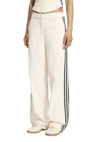 Pantalon loose en velours taille haute - Blanc