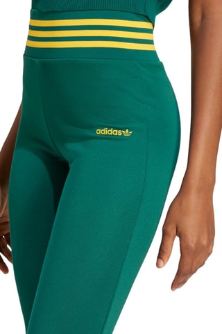 Pantalon flare taille haute - Vert foncé et jaune