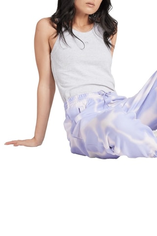 Pantalon ample tie and die - Mauve et écru