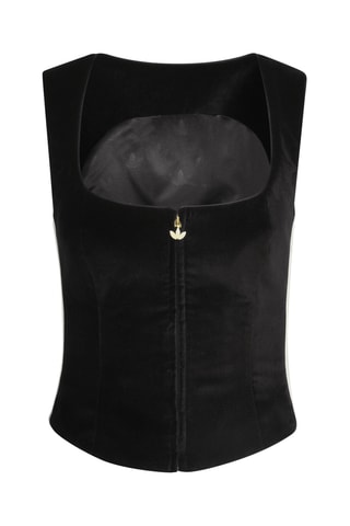 Crop top en velours - Noir