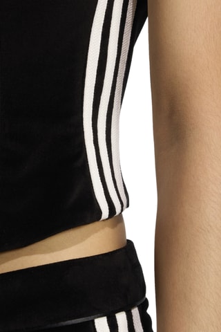 Crop top en velours - Noir