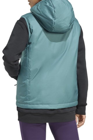 Doudoune à capuche sans manches - Vert d’eau