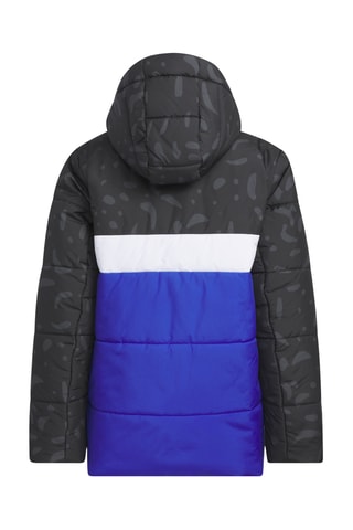 Doudoune à capuche Colorblocked - Noir et bleu