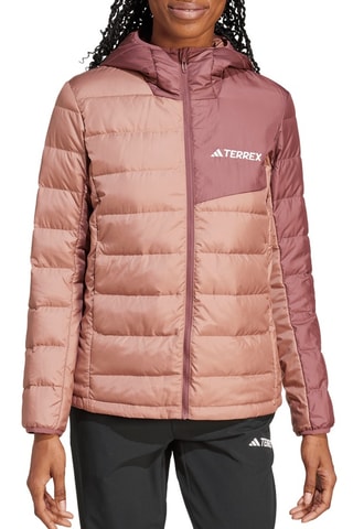 Doudoune de randonnée à capuche Terrex - Marron clair et marron