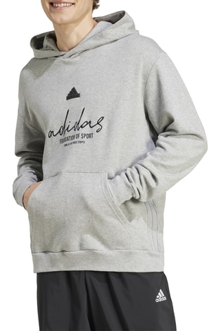 Sweat à capuche Brand Love - Gris