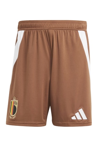 Short de football Belgique - Marron foncé et blanc