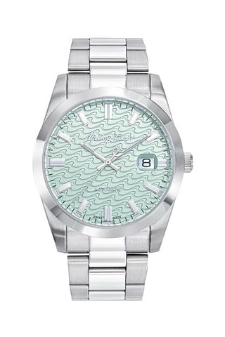 Relógio automático Mathy I Prateado e turquesa