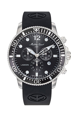 Relógio de quartzo em silicone Lagoon - Cronógrafo - Preto e prateado