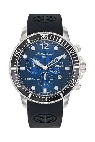 Relógio de quartzo em silicone Lagoon - Cronógrafo - Preto e prateado