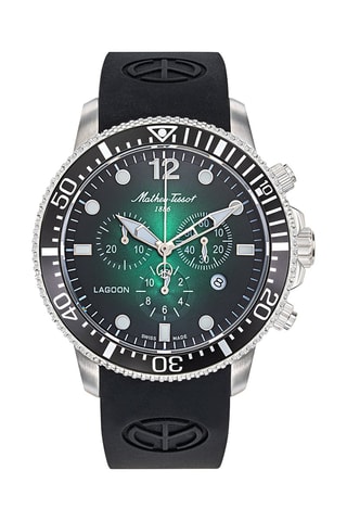 Relógio de quartzo em silicone Lagoon - Cronógrafo - Preto e prateado