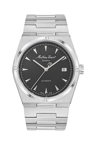 Relógio automático de aço Zeus - Cronógrafo - Prateado e preto