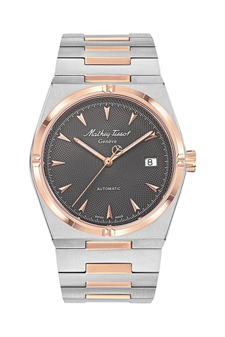 Relógio automático de aço Zeus - Cronógrafo - Prateado e dourado-rosa