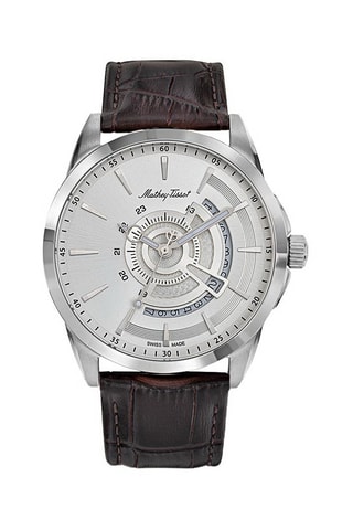 Relógio de quartzo em couro Mondo - Cronógrafo - Castanho e prateado