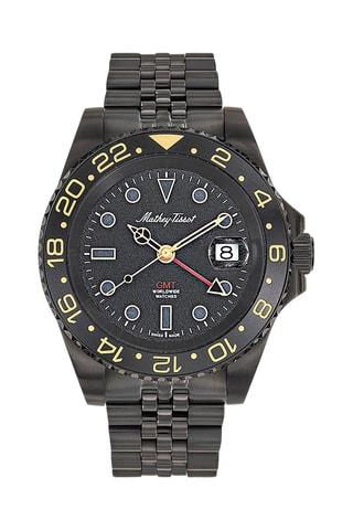 Relógio de quartzo em aço - Preto e amarelo