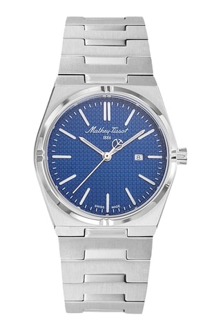 Relógio de quartzo em aço Zoltan - Prateado e azul