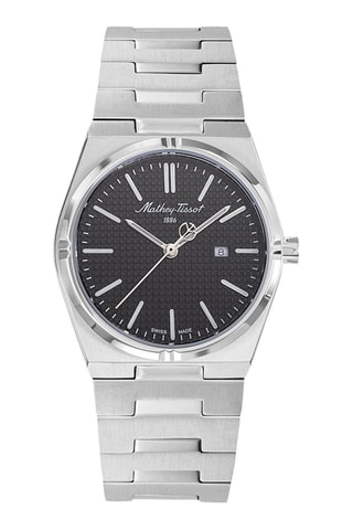 Relógio de quartzo em aço Zoltan - Prateado e preto