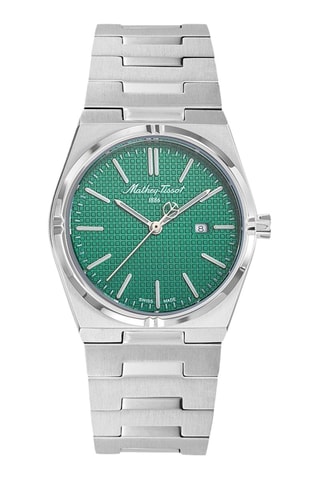 Relógio de quartzo em aço Zoltan - Prateado e verde