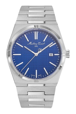 Relógio de quartzo em aço Zoltan - Prateado e azul