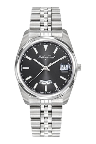 Relógio de quartzo em aço Mathy - Prateado e preto