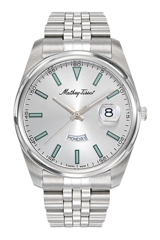 Relógio de quartzo em aço Mathy - Prateado