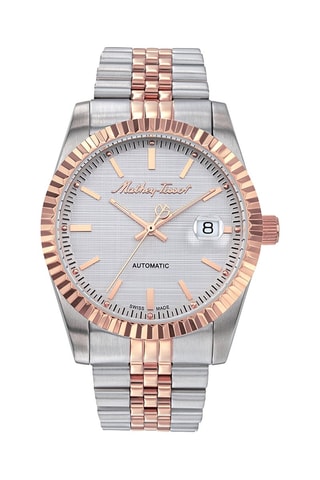 Montre automatique en acier Mathy I - Argenté et doré rose