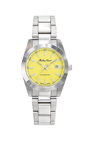 Relógio de quartzo em aço Mathy Sunray -  Prateado e amarelo