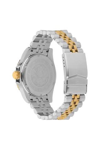 Relógio de quartzo em aço 316L GMT - Prateado e verde