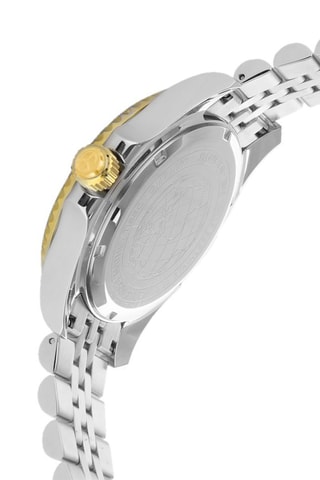 Relógio de quartzo em aço 316L GMT - Prateado e verde