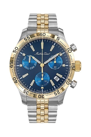 Relógio de quartzo em aço Tipo 22  Cronógrafo -  Prateado e dourado