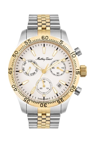 Relógio de quartzo em aço Tipo 22 Cronógrafo - Prateado e dourado