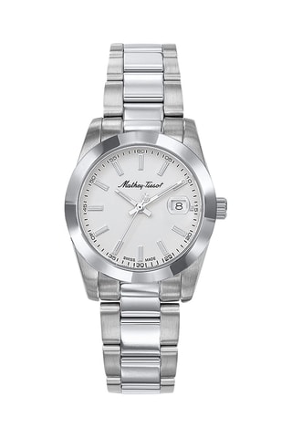 Relógio de quartzo em aço Mathy I   Prateado e branco