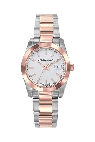 Relógio de quartzo em aço Mathy I   Prateado e Dourado-rosa 