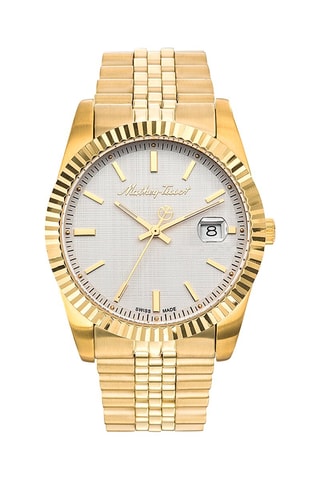 Relógio de quartzo em aço Mathy III   Dourado e branco