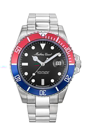 Relógio de quartzo em aço Mathy Vintage - Prateado e vermelho