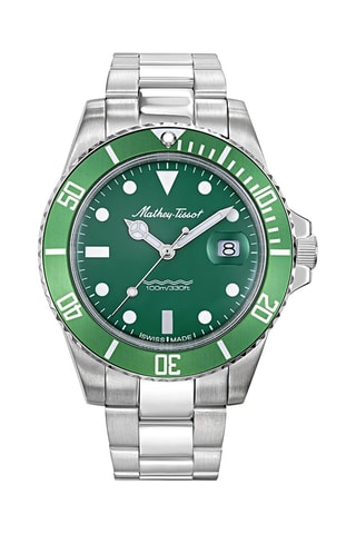 Relógio de quartzo em aço Mathy Vintage - Prateado e verde