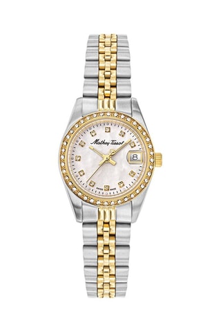 Relógio de quartzo em aço Mathy Prateado e dourado