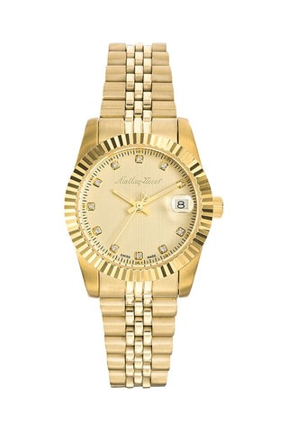 Relógio de quartzo em aço Mathy Dourado