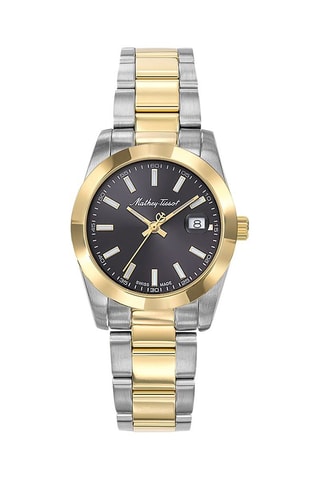Relógio de quartzo em aço Mathy Prateado e dourado