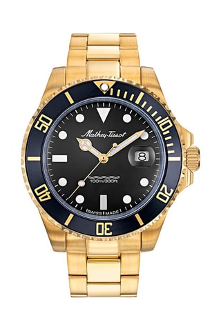 Relógio de quartzo em aço Mathy vintage - Dourado e preto