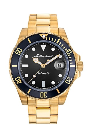 Relógio automático em aço Mathy Vintage - Dourado e preto