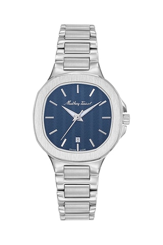 Relógio de quartzo em aço 316L Evasion Prateado e azul-marinho