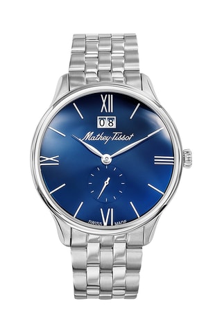 Relógio de quartzo em aço 316L Edmond Metal Prateado e azul-marinho