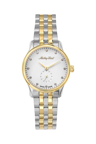 Reloj de cuarzo de acero 316L Edmond Metal - Plateado y blanco