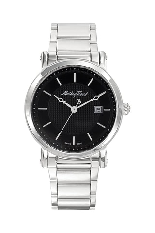 Relógio de quartzo em aço City Big Metal - Prateado e preto