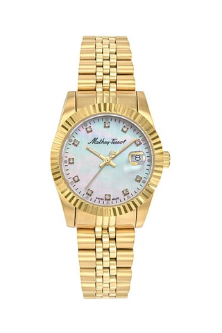 Relógio de quartzo em aço 316L e madrepérola Mathy III MOP