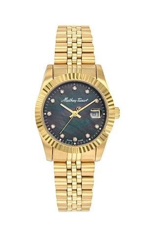 Relógio de quartzo em aço 316L e madrepérola Mathy III MOP