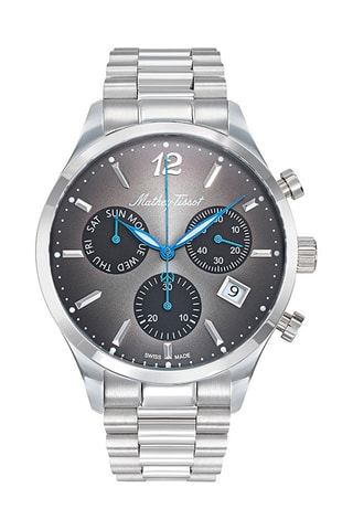 Relógio de quartzo em aço Ronda Z60 - Cronógrafo - Prateado e cinzento